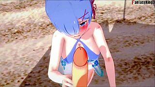 rem's beach blowjob has me drooling re zero style