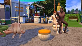 Biggest Animated Orgy Mature Milf Old Whore Group Anal Pussy Outdoor Party Suggestive Chaos