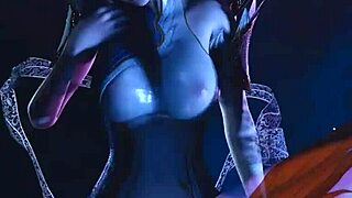 Curvy BBW Asian anime babe with big ass big tits and natural boobs rides monster big black cock to creampie in cute 3d hentai animation