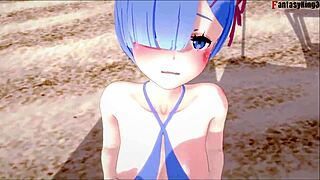 rem's beach blowjob has me drooling re zero style