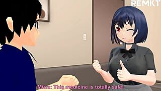 giantess gets her huge tits massaged and reduced