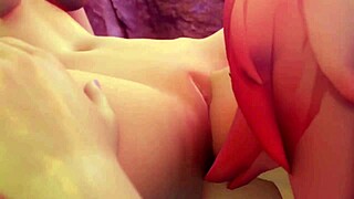 lesbian's tender licks lead to creampie orgasms