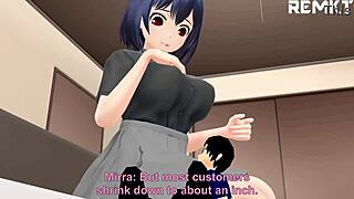 giantess gets her huge tits massaged and reduced