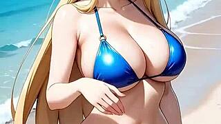 Pregnant Pokémon Cynthia Flaunts Body, Kisses, and Licks on Beach