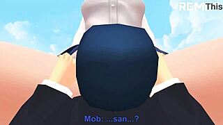 After school the giantess confesses her huge fetish secrets in MMD