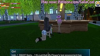 mean mistress leashes her submissive boy for public bdsm university stroll tease