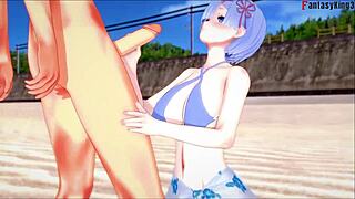 rem's beach blowjob has me drooling re zero style