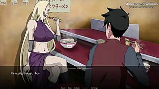 god ino yamanaka's slutty blonde teen pussy gets creampied in public restaurant during naruto kunoichi trainer game