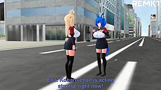 What dreams does the emo giantess uniform girl chase in MMD?