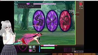 Eris Dysnomia plays out levels 1-2 in Konosuba hentai game part 1