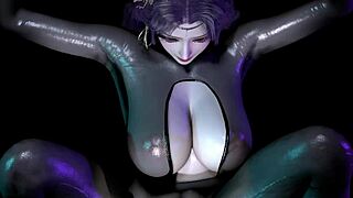 She rides that addictive 3D hentai loop with big tits bouncing