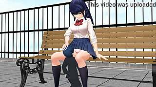 After school the giantess confesses her huge fetish secrets in MMD