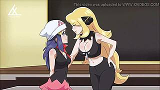 cynthia and dawn get wild in total drama pokemon hentai action