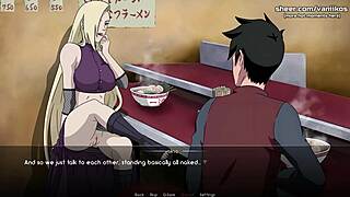 god ino yamanaka's slutty blonde teen pussy gets creampied in public restaurant during naruto kunoichi trainer game