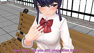 After school the giantess confesses her huge fetish secrets in MMD