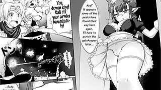 giantess maid crushes pests with huge feet in sexy fetish comic dub