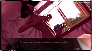 Hot futanari milf masturbates sucking own huge cock before fucking