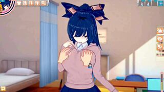 【Koikatsu!】Shion Yorugami's Massive Tits Get Squeezed Wild!