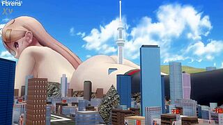 giantess mmd plays with city huge size fetish masturbation fun 🏙️💥