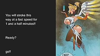 mercy from overwatch gives hot joi with big ass and tits