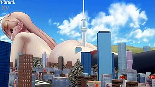 giantess mmd plays with city huge size fetish masturbation fun 🏙️💥