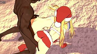 ohh those horny twin sisters get creampied an' squirt in christmas hentai