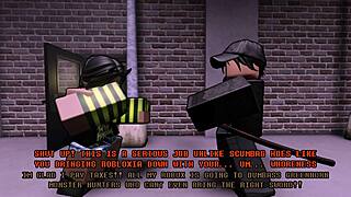 Hunter meets seductive hybrid demon in roblox showdown