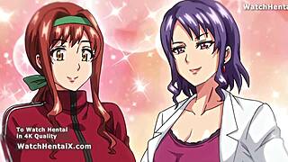 two sexy anime hentai girls craving blowjobs creampies and doggystyle pounding from big cocks