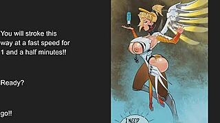 mercy from overwatch gives hot joi with big ass and tits