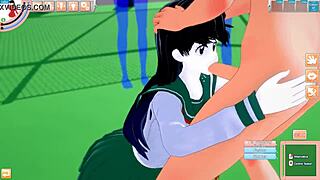 whoa kagome's deepthroat skills shine in koikatsu 3