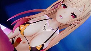 prostitute marine hustles clients in anime streets with her curvy body begging for action all night long