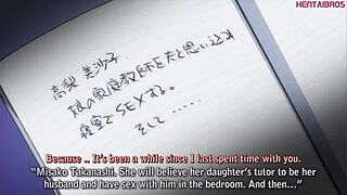 Two students have a wild threesome with their hot anime teacher