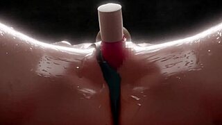 3d hentai girl orgasms hard from vibrator massage