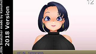 little snatcher faces tomoko's huge tongue belly digestion as tall giant milf game anime scene