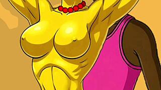 hey this married housewife cheats on her cuck hubby right on that pink couch simpsons style