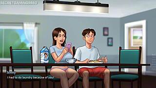 whoa stepsis jenny's massive oppai handjob in summertime saga has me cumming buckets on her hand 😍💦 best 3d game ever!!