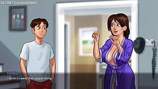 whoa stepsis jenny's massive oppai handjob in summertime saga has me cumming buckets on her hand 😍💦 best 3d game ever!!