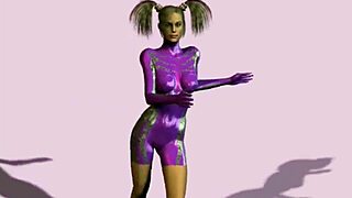 babe teases panties in private virtual club dance