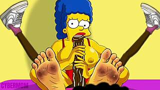 hey this married housewife cheats on her cuck hubby right on that pink couch simpsons style