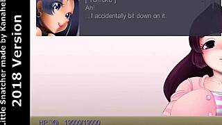 little snatcher faces tomoko's huge tongue belly digestion as tall giant milf game anime scene