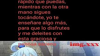 Aqua Hentai Gives Spanish Jerk Off Instructions Close-Up