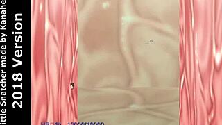 little snatcher faces tomoko's huge tongue belly digestion as tall giant milf game anime scene