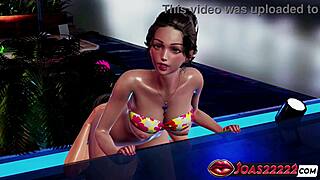 pool party turns wild with cynthia's bikini fingering moans and double toy squirt