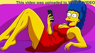 hey this married housewife cheats on her cuck hubby right on that pink couch simpsons style