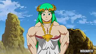 Palutena's Flexible Nude Flex and Pec Bounce Tease Small Tits