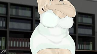 bbw office worker spreads fat legs dress upskirt tit tease