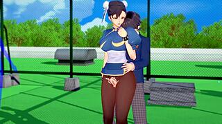 Ever Wondered How Chun-Li's Big Ass and Tits Handle a Deep Creampie After Wet Licking and Handjob in Leggings?