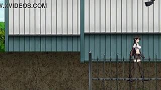 Cute Brunette Fantasy Hentai Game: Gangbanged By Many Men In DK City Streets