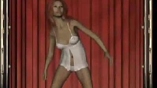 babe teases panties in private virtual club dance