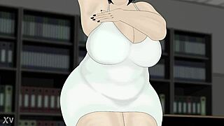 bbw office worker spreads fat legs dress upskirt tit tease